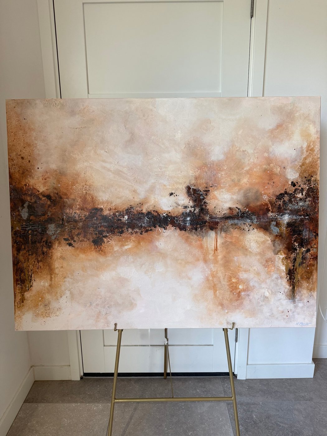 Between — original artwork on easel
