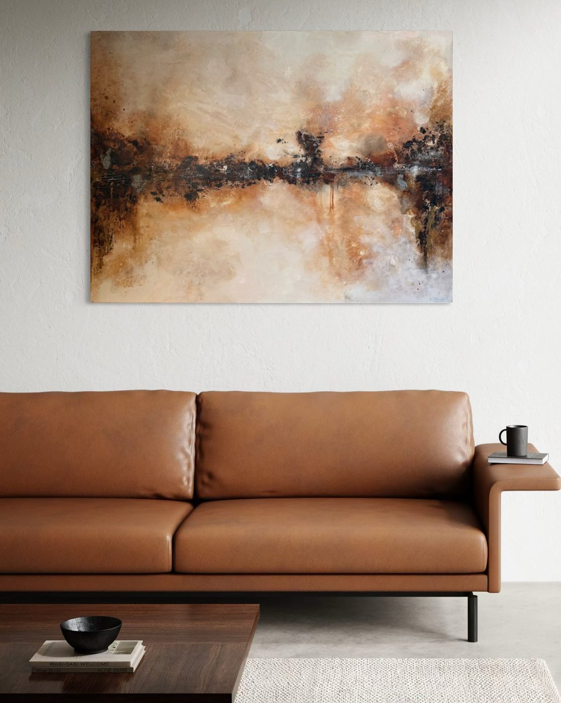 Between, abstract painting by Nina Masselink, 120 × 90 cm