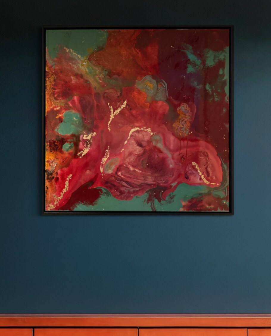 Bloodstone — interior view, framed