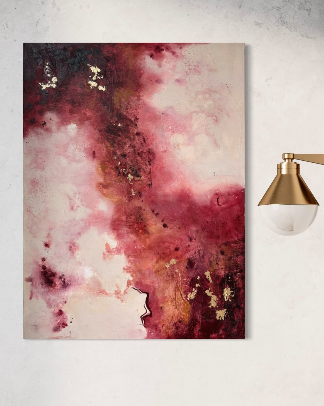 Burgundy, abstract painting by Nina Masselink, 80 × 60 cm