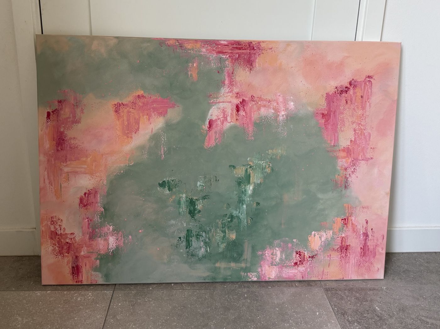 Private commission, 100 × 70 cm, abstract painting by Nina Masselink