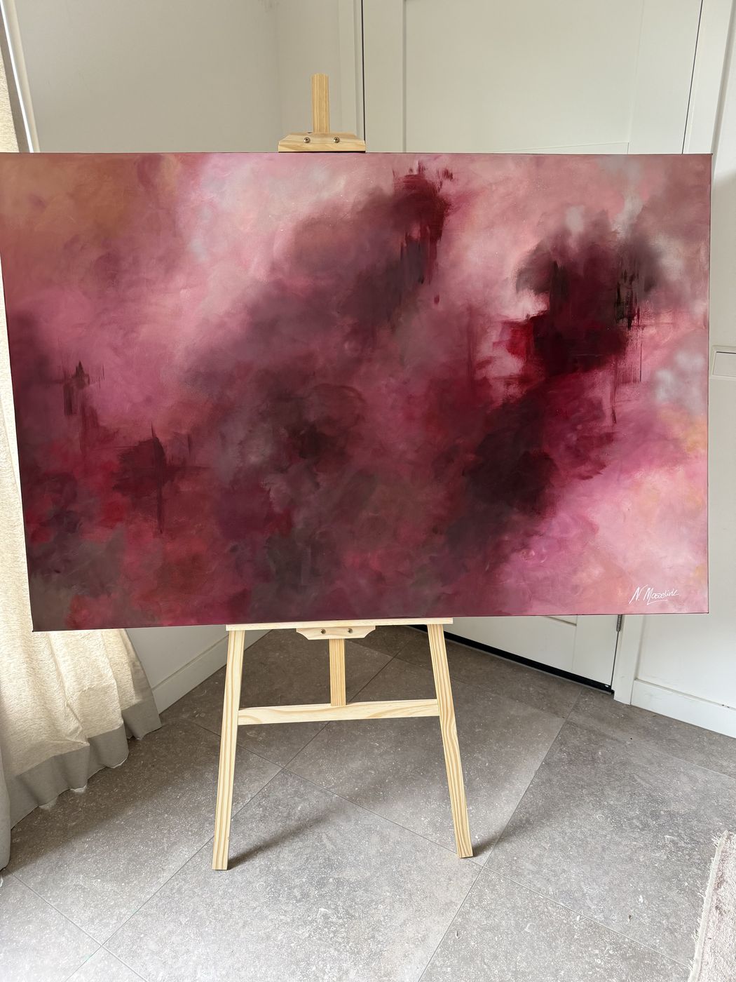 Private commission, 150 × 100 cm, abstract painting by Nina Masselink
