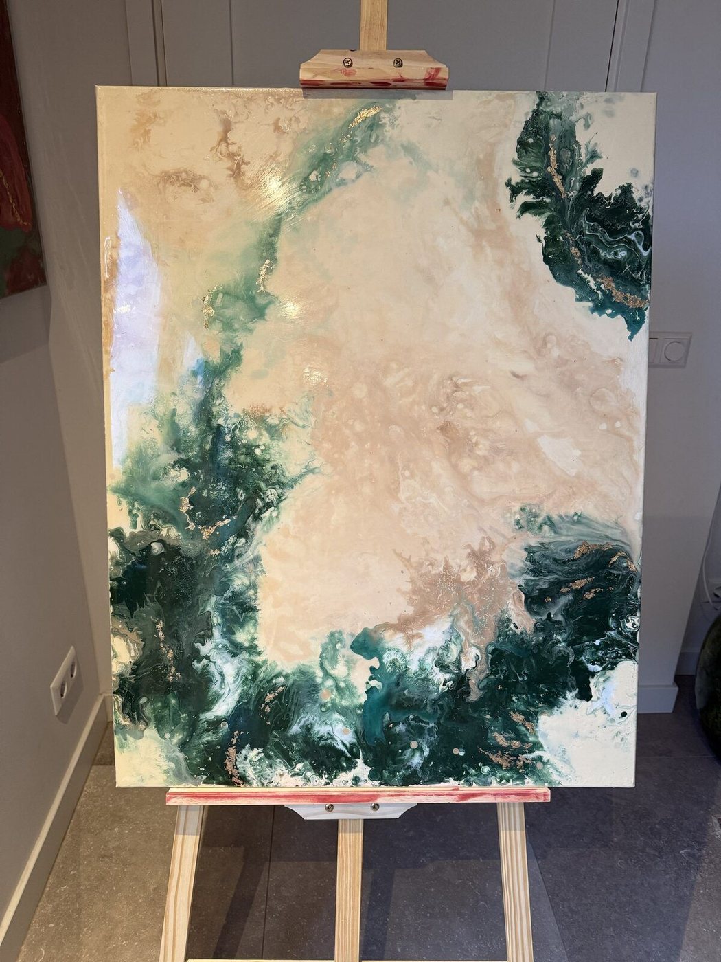 Emerald — original artwork on easel