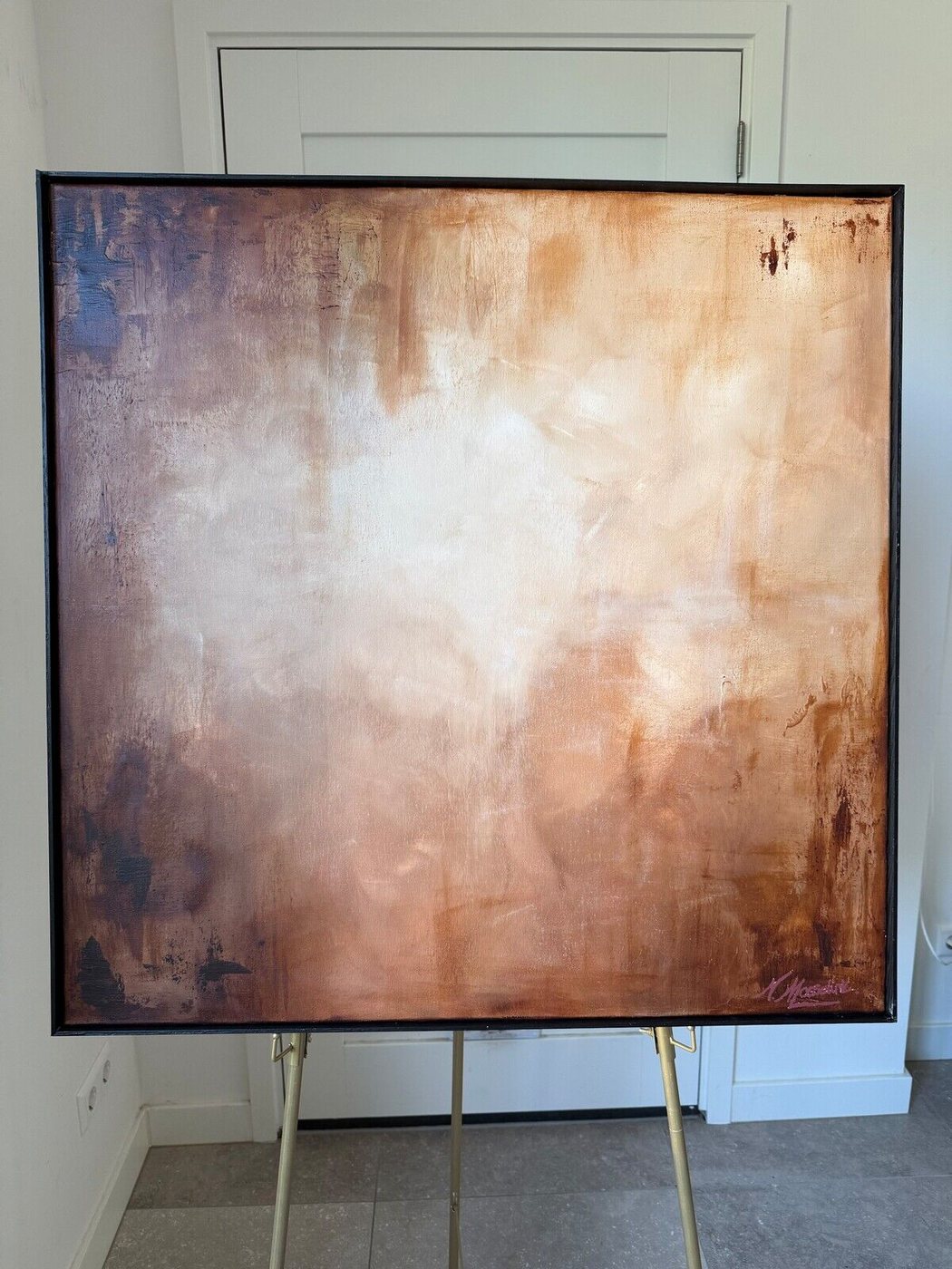 Silent Hour — original artwork on easel, framed